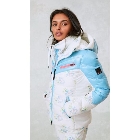 $750 BOGNER FIRE + ICE X LOVE SHACK FANCY Farina D Down SKI Jacket 10 L Floral - Picture 5 of 16